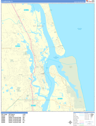 St. Augustine Wall Map Basic Style 2024